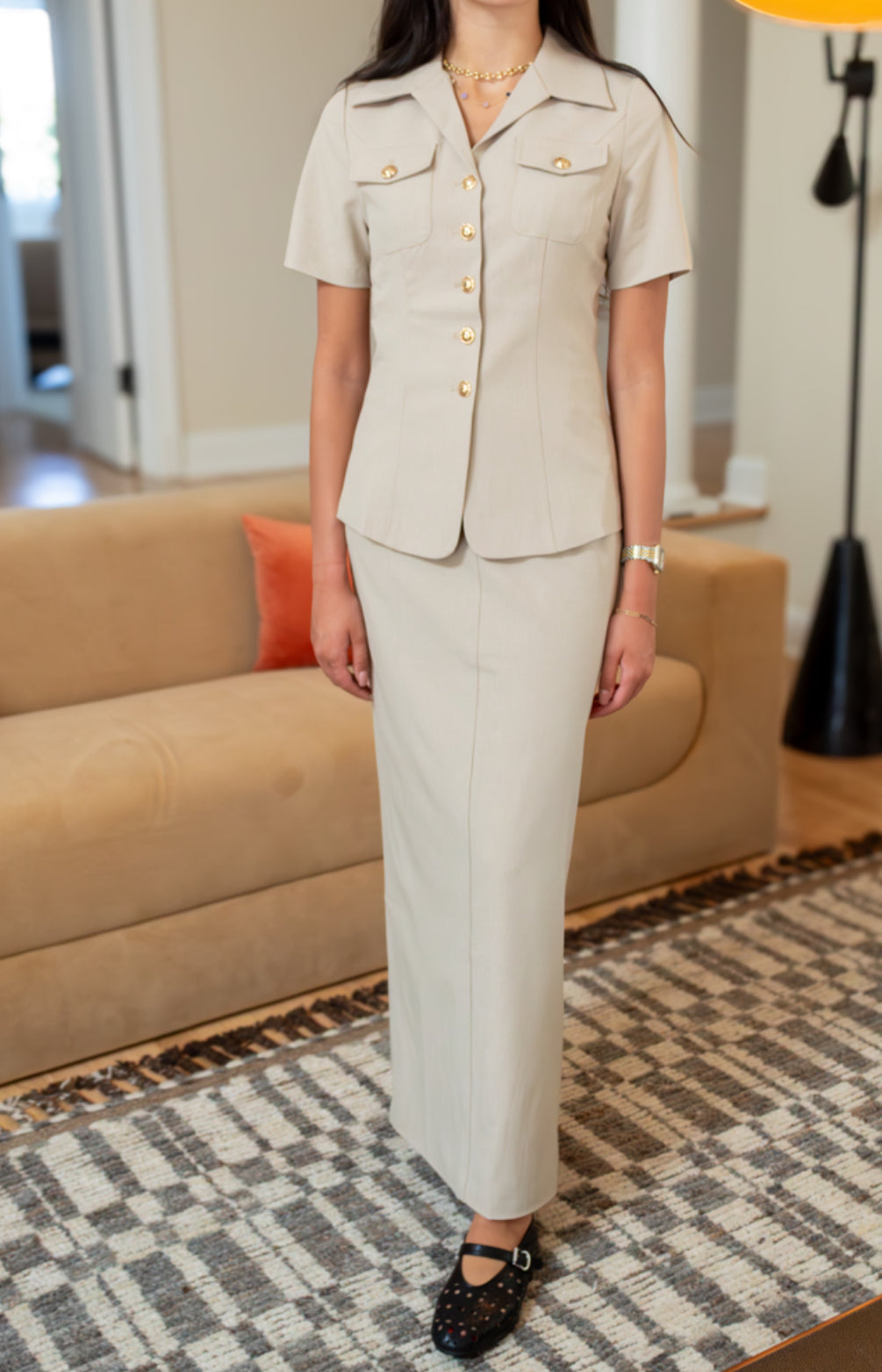 Beige blazer set
