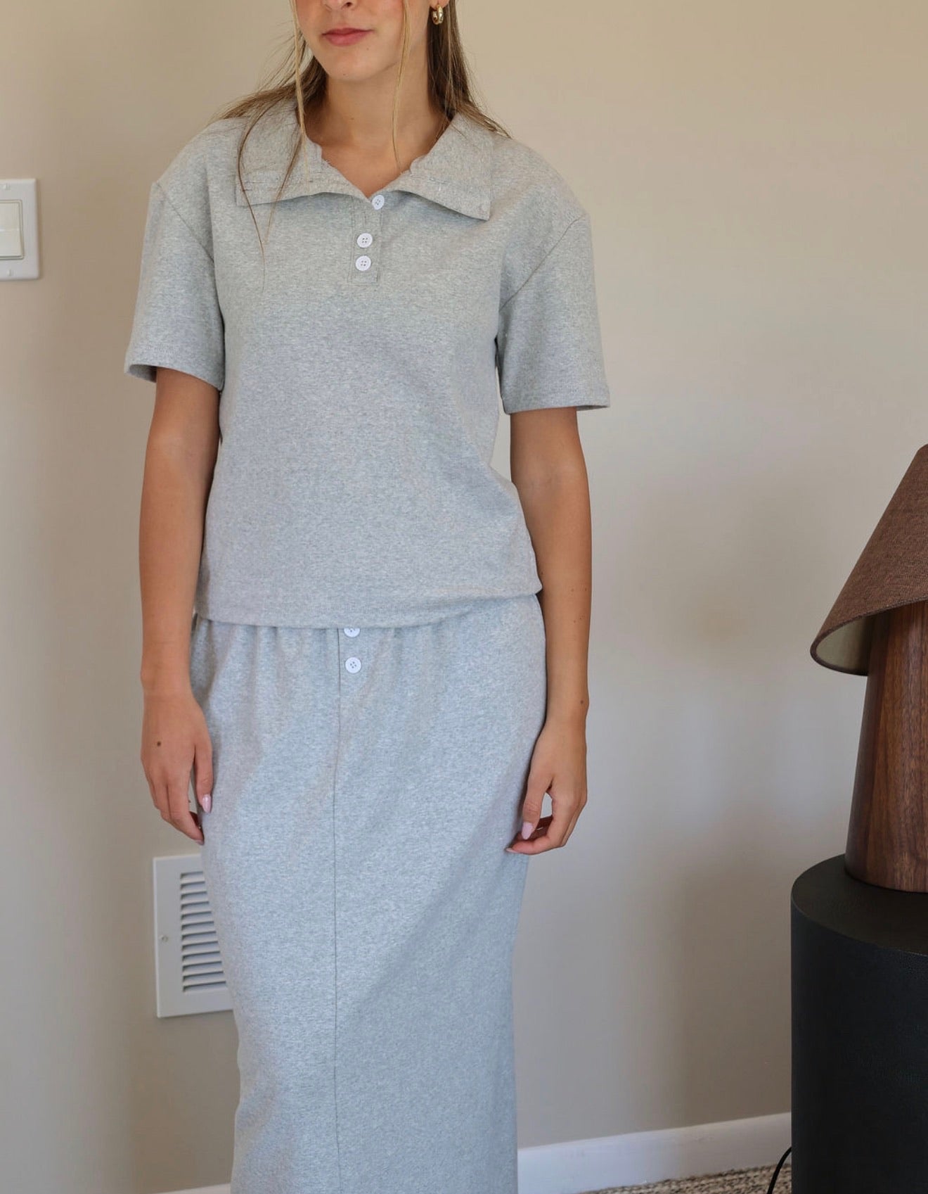 Grey skirt set