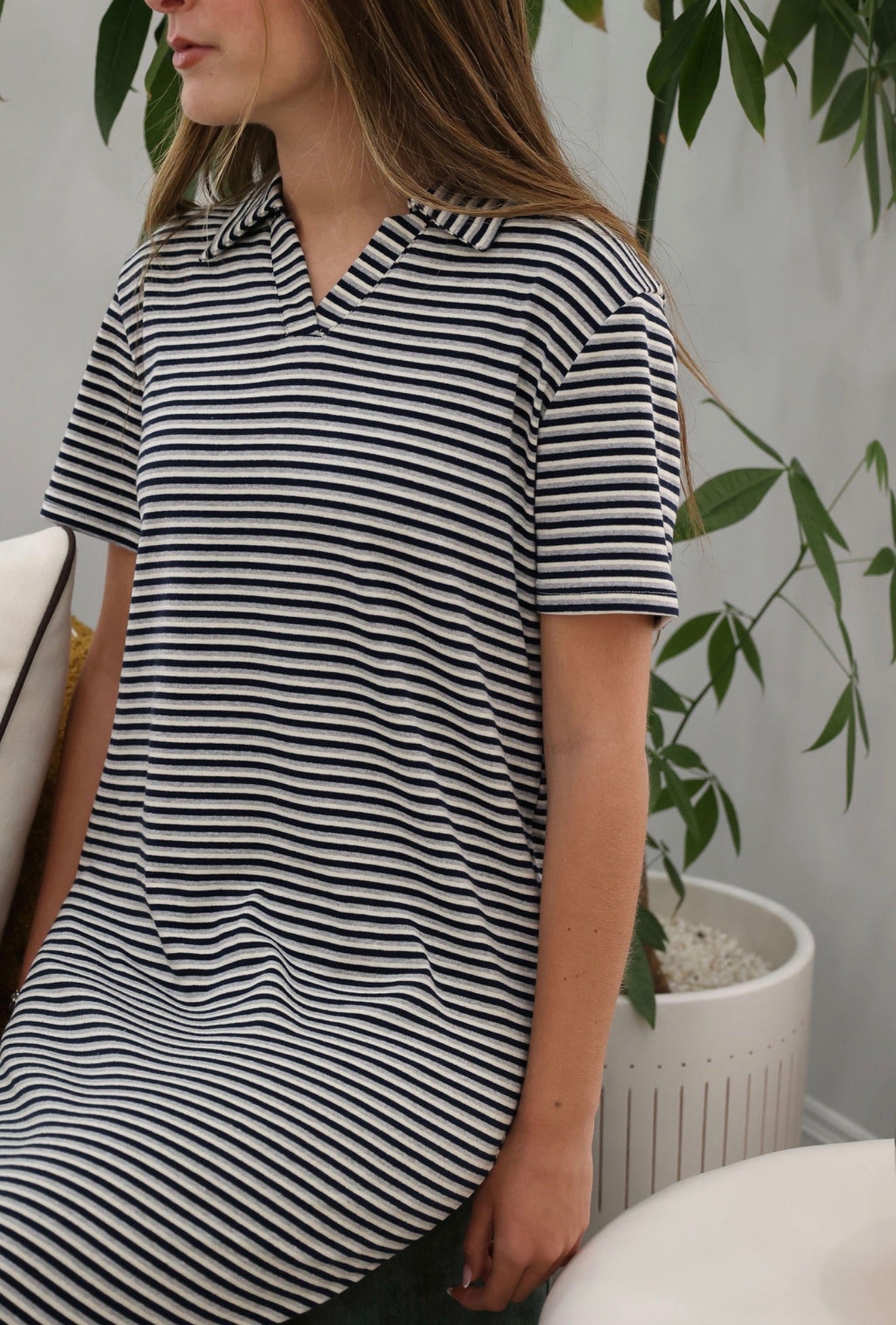 Maxi stripe short sleeve dress