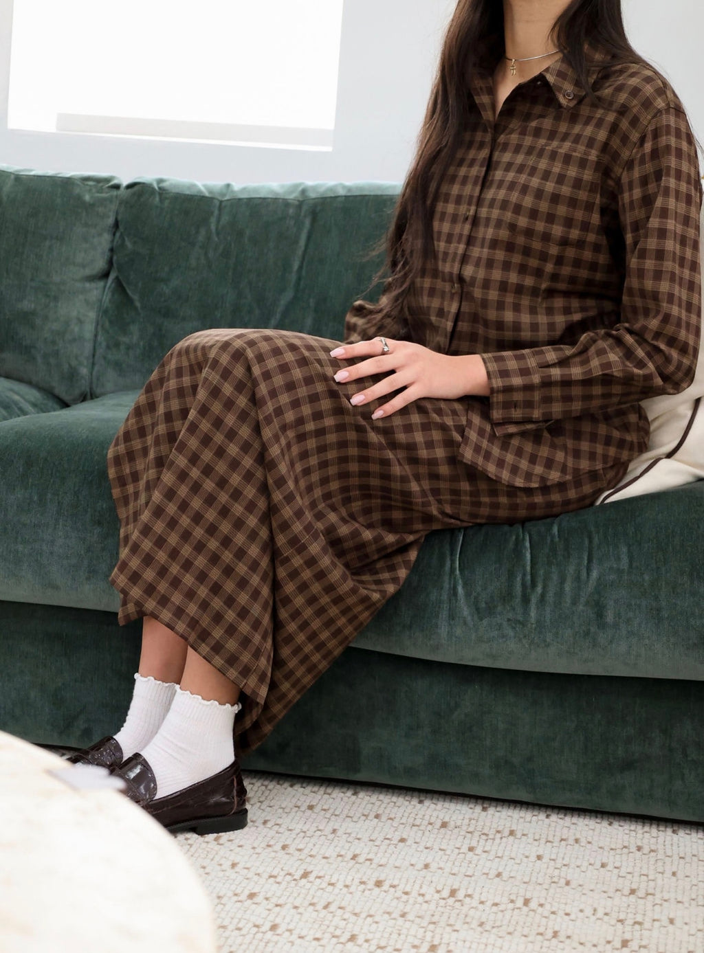 Brown plaid set