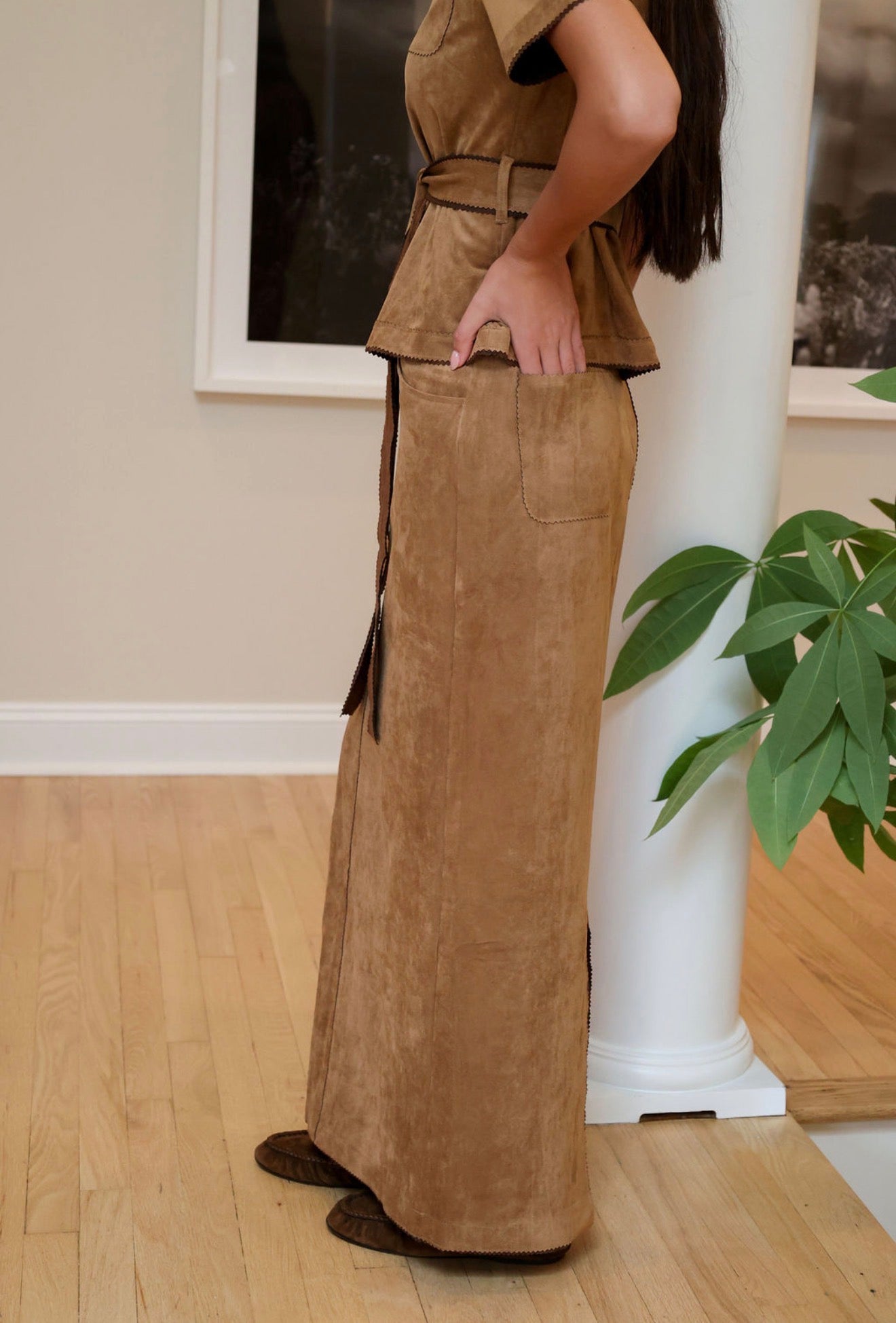 Brown suede set