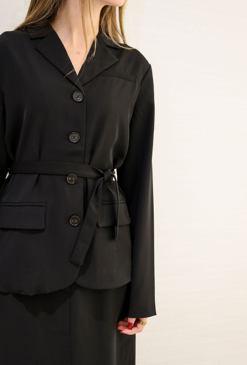 Black blazer skirt set - belt included