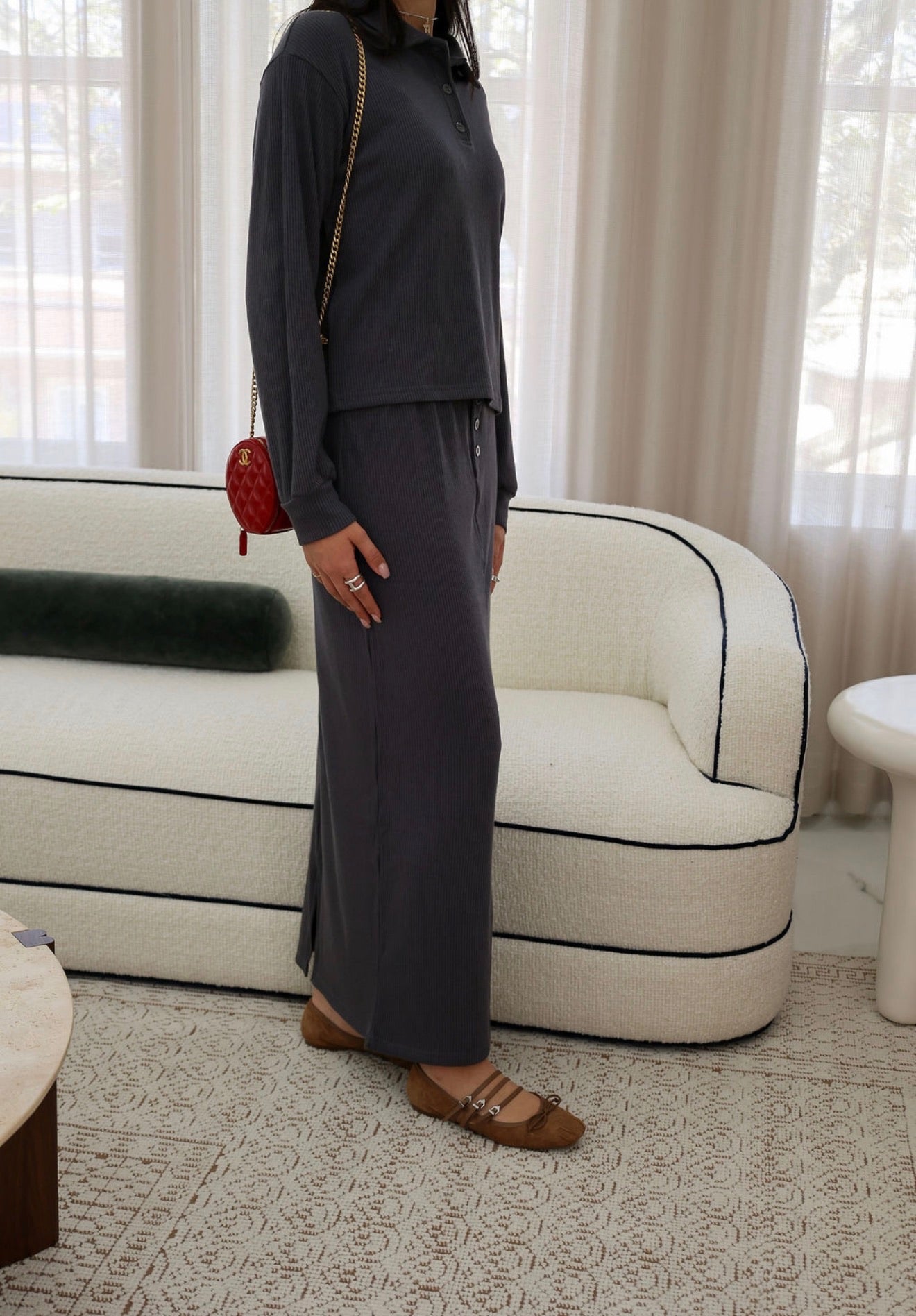 Ribbed polo set