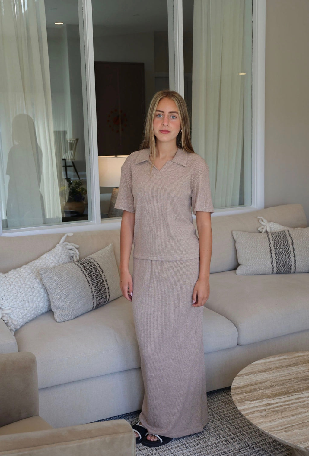 Ribbed skirt set