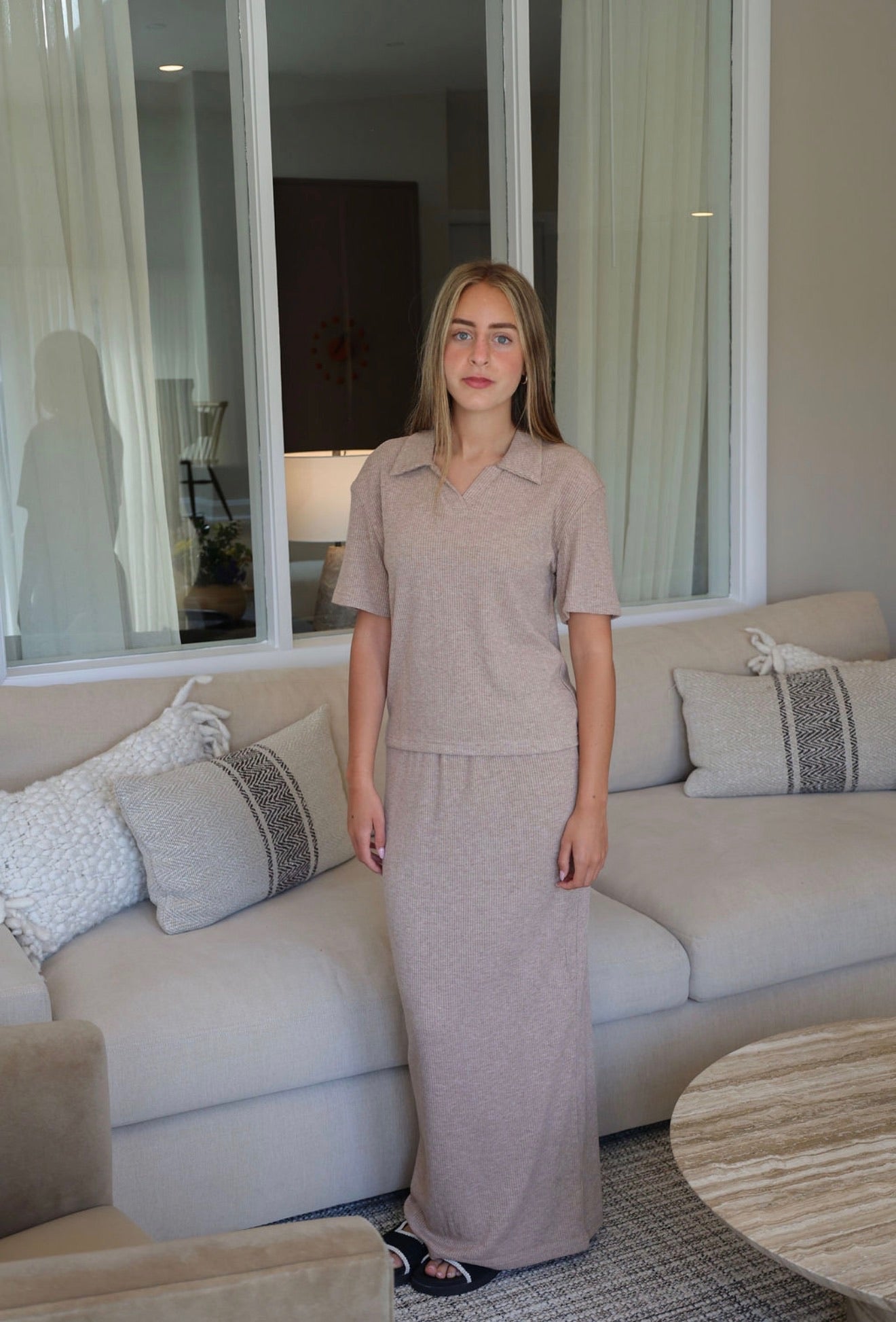 Ribbed skirt set