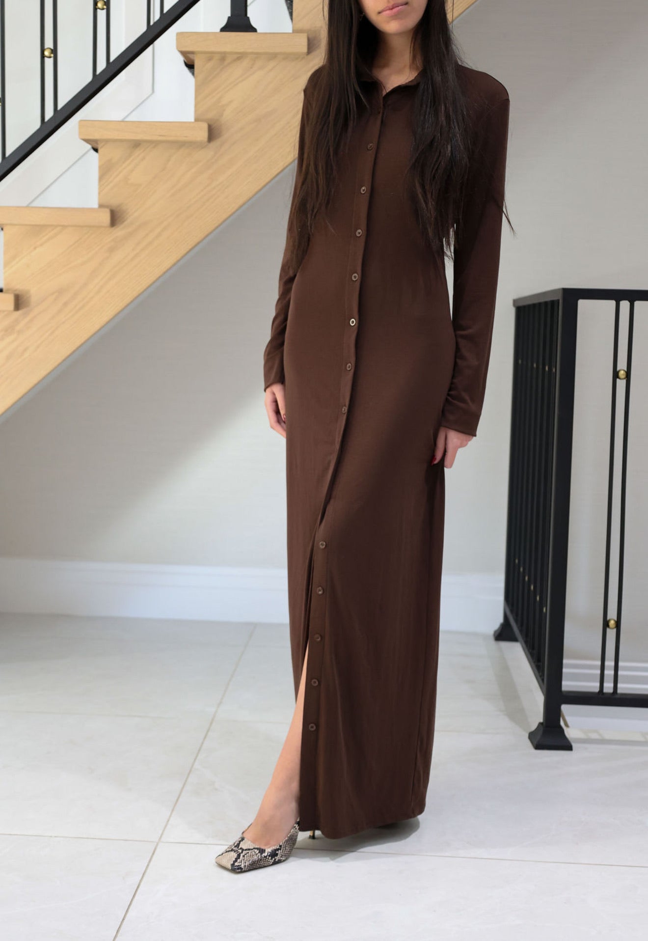 Brown maxi dress