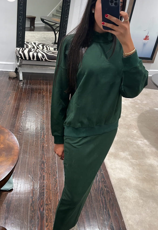 Hunter Green Turtle Neck Set