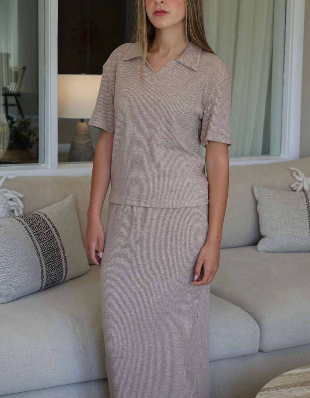 Ribbed skirt set