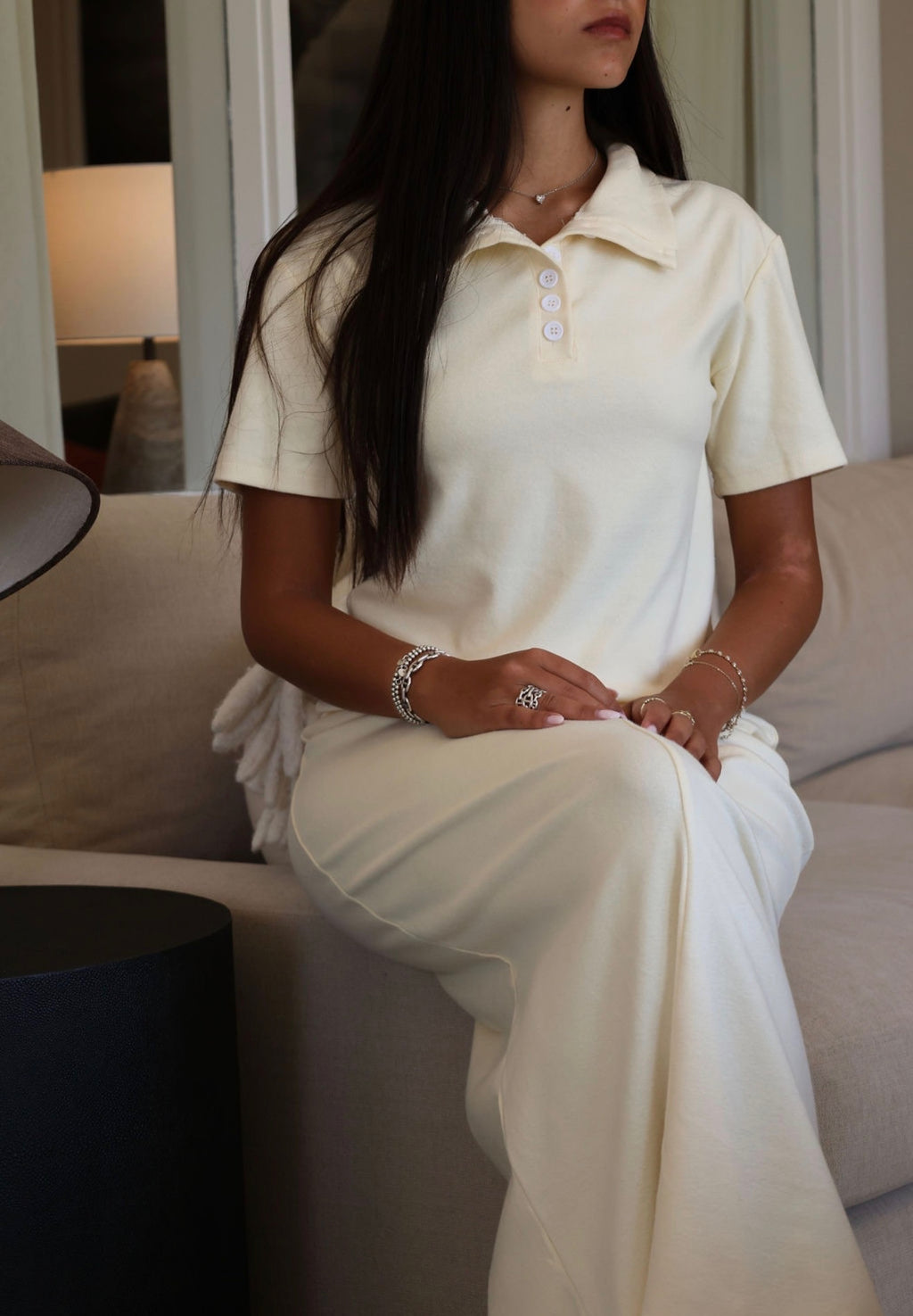 Butter yellow skirt set