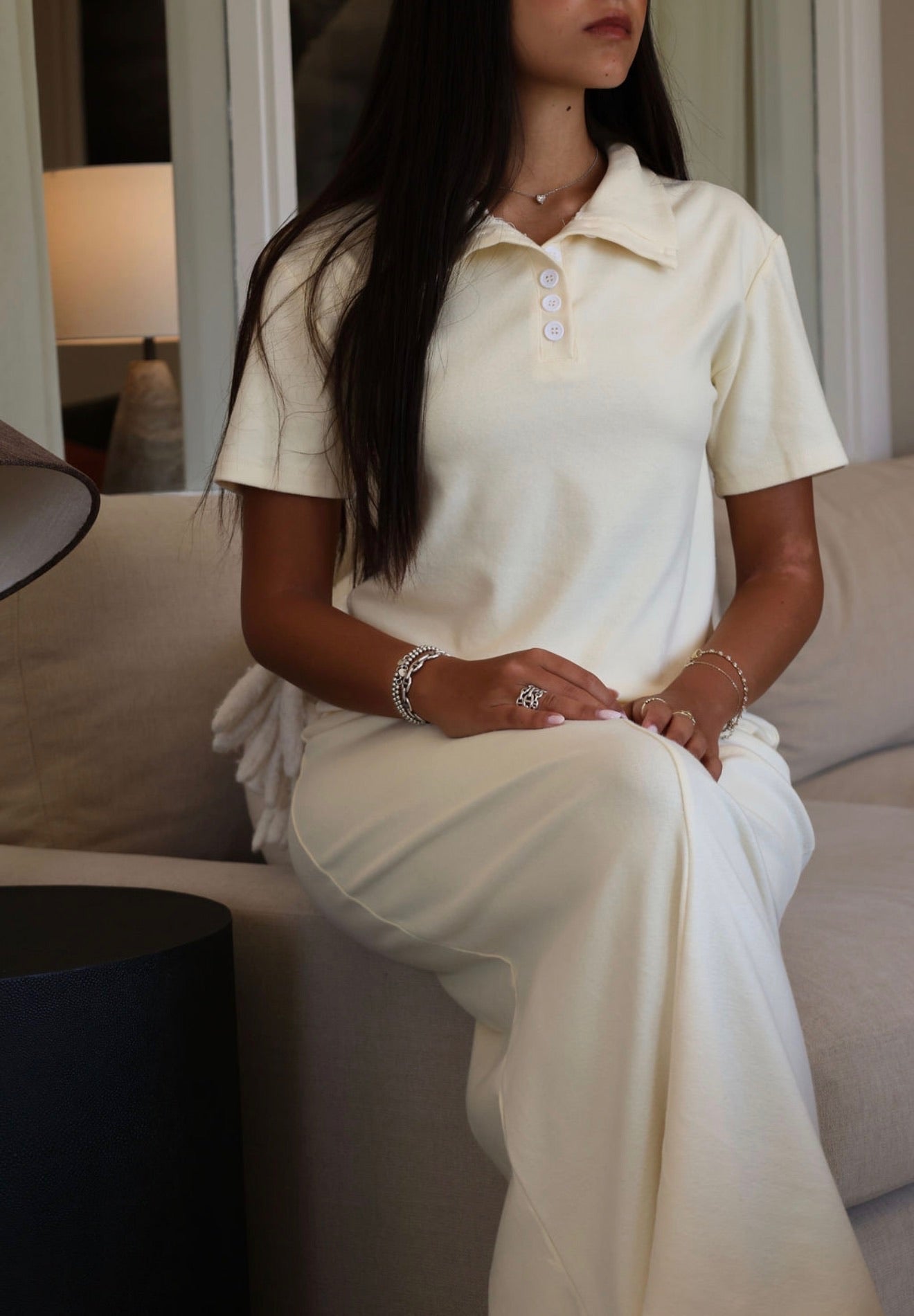 Butter yellow skirt set