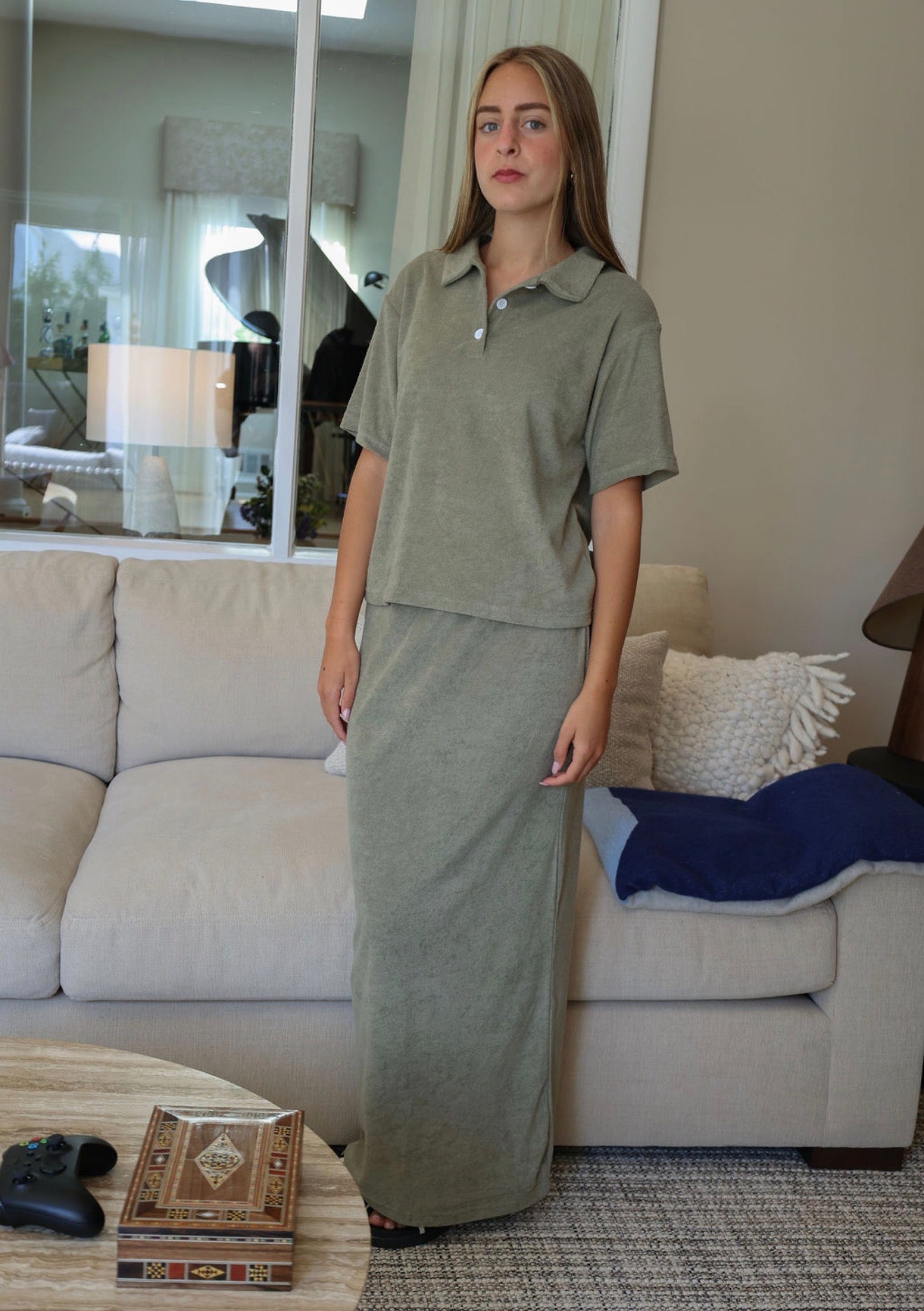Terry cloth skirt set