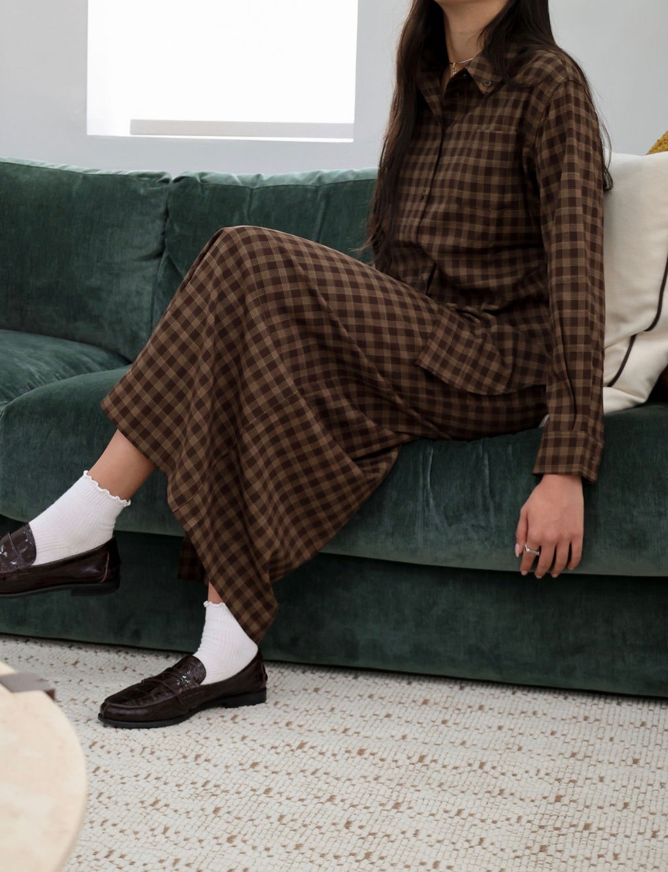 Brown plaid set