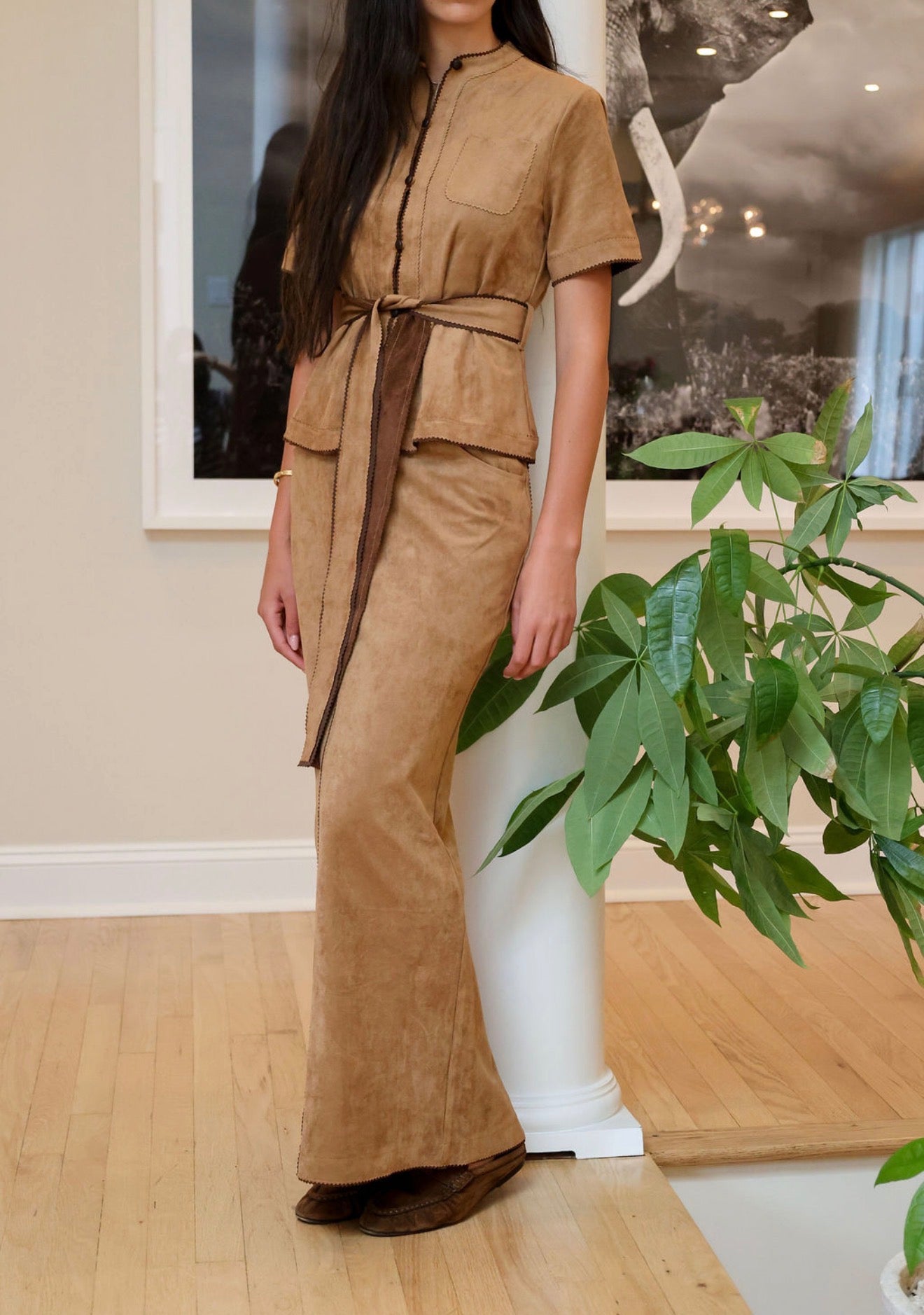 Brown suede set