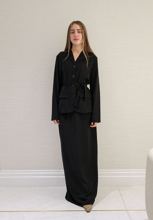 Black blazer skirt set - belt included