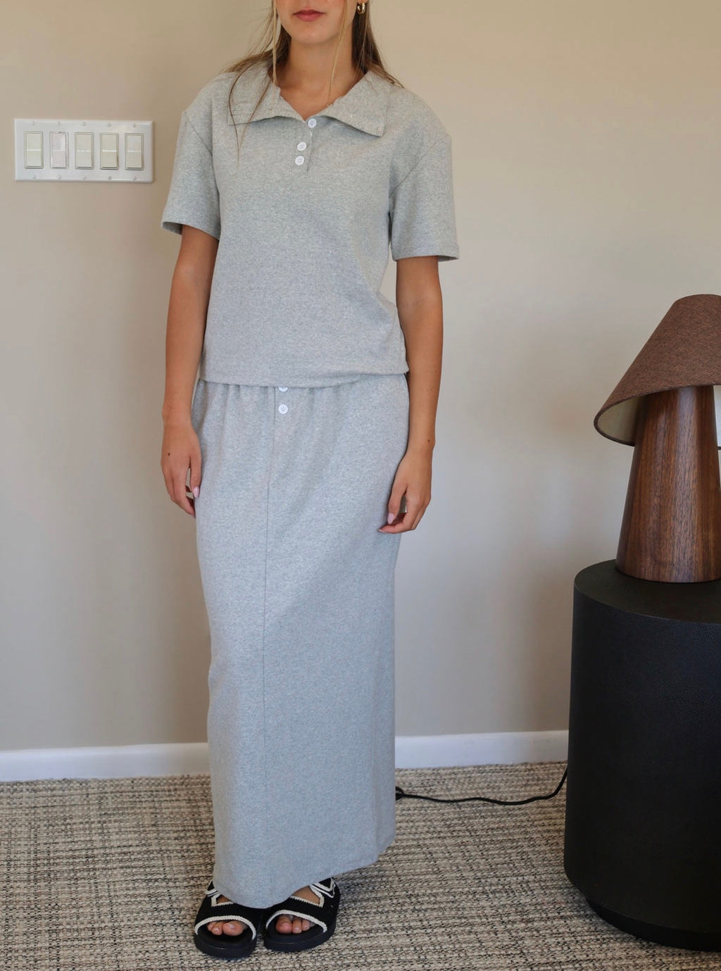 Grey skirt set