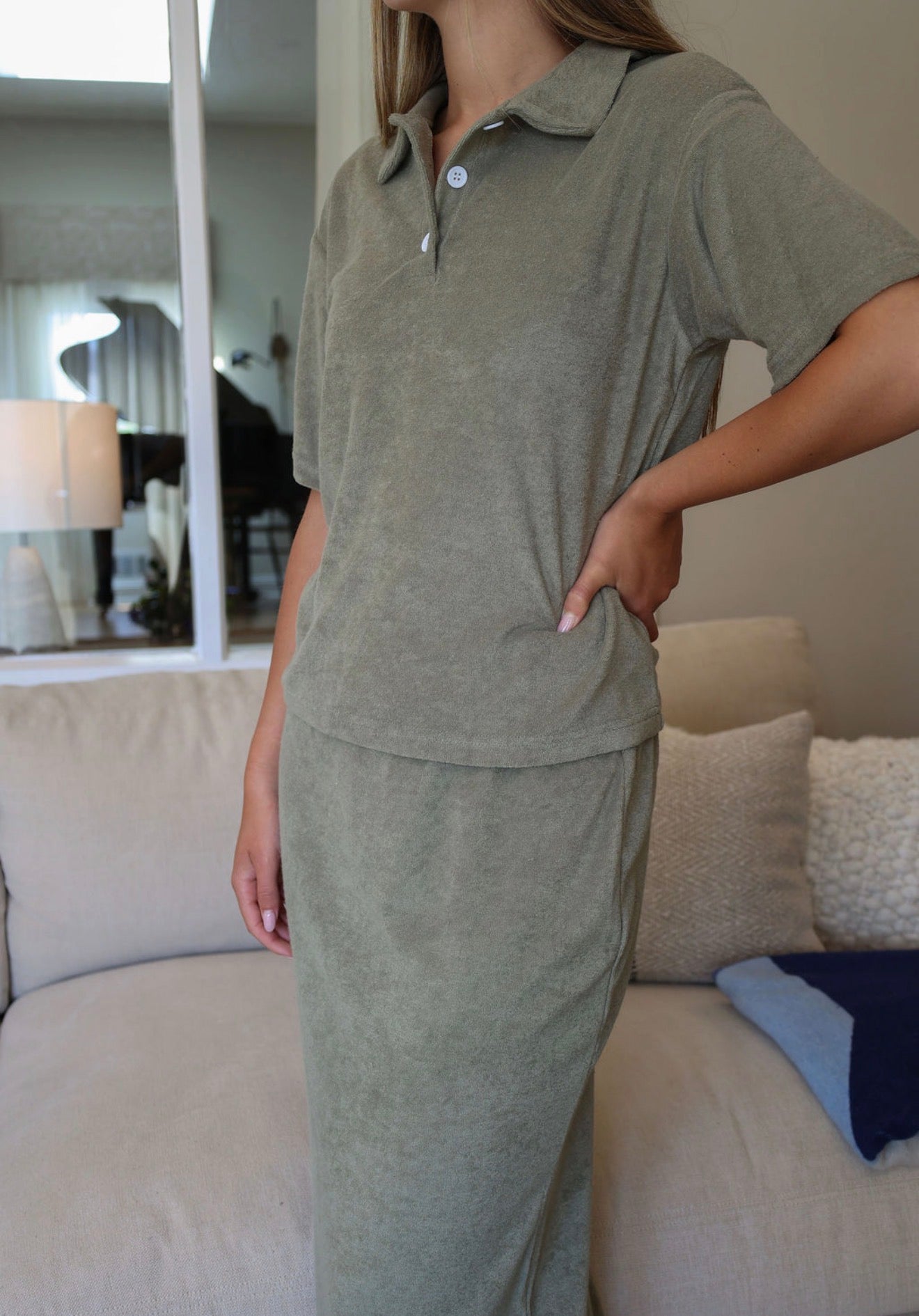 Terry cloth skirt set