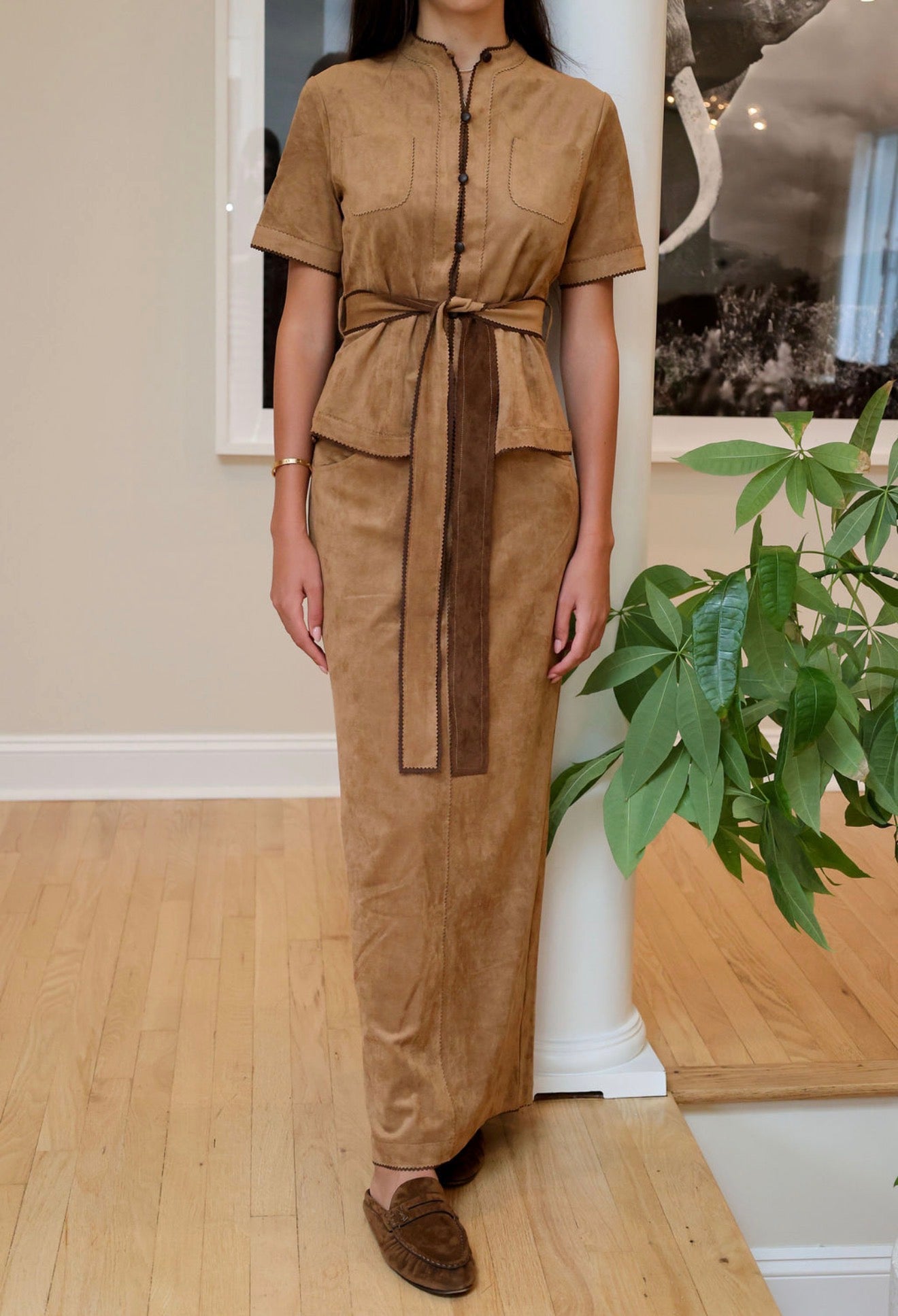 Brown suede set