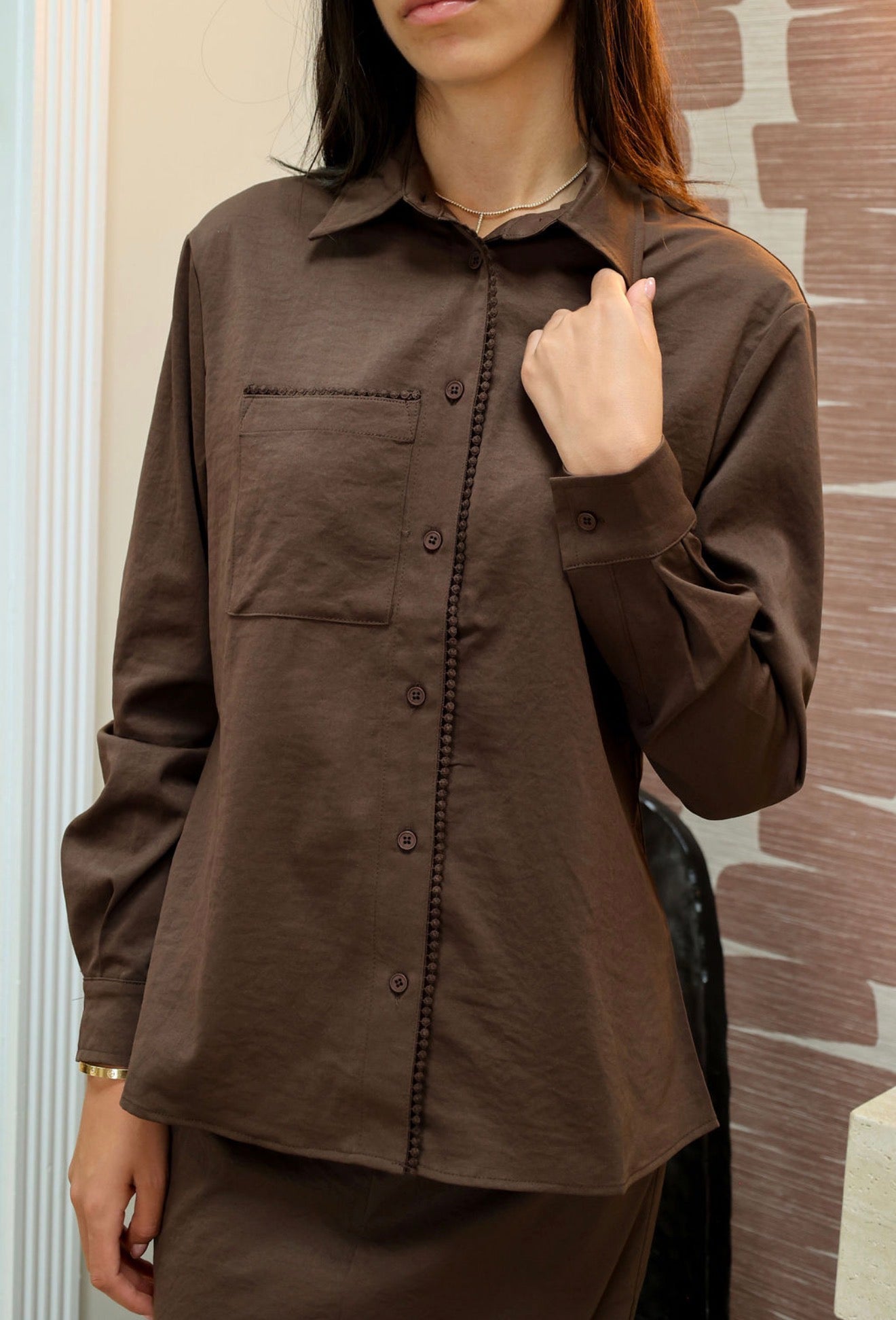 Brown long sleeve detailed set