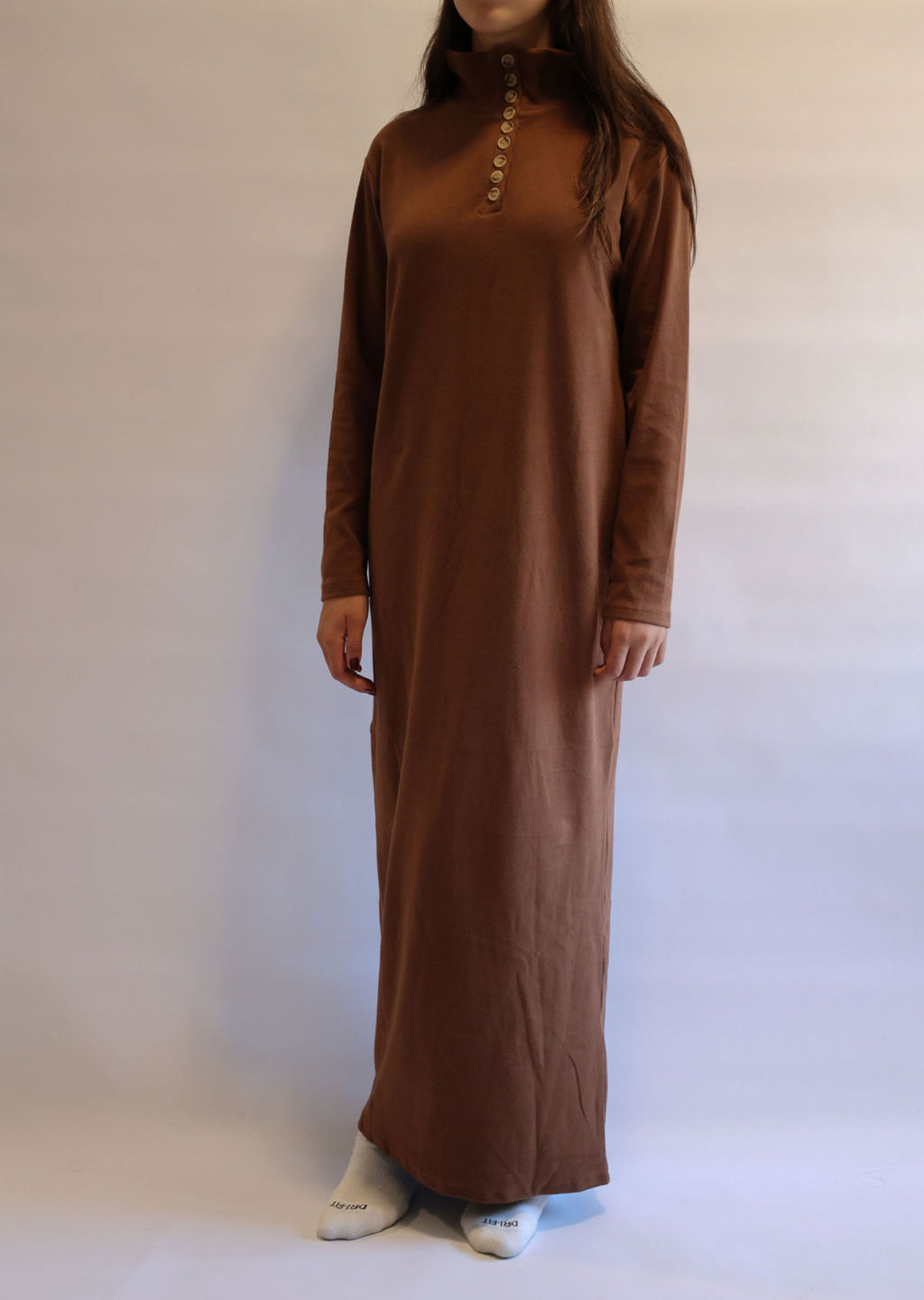 9 button brown maxi dress - do not size up dress is oversized
