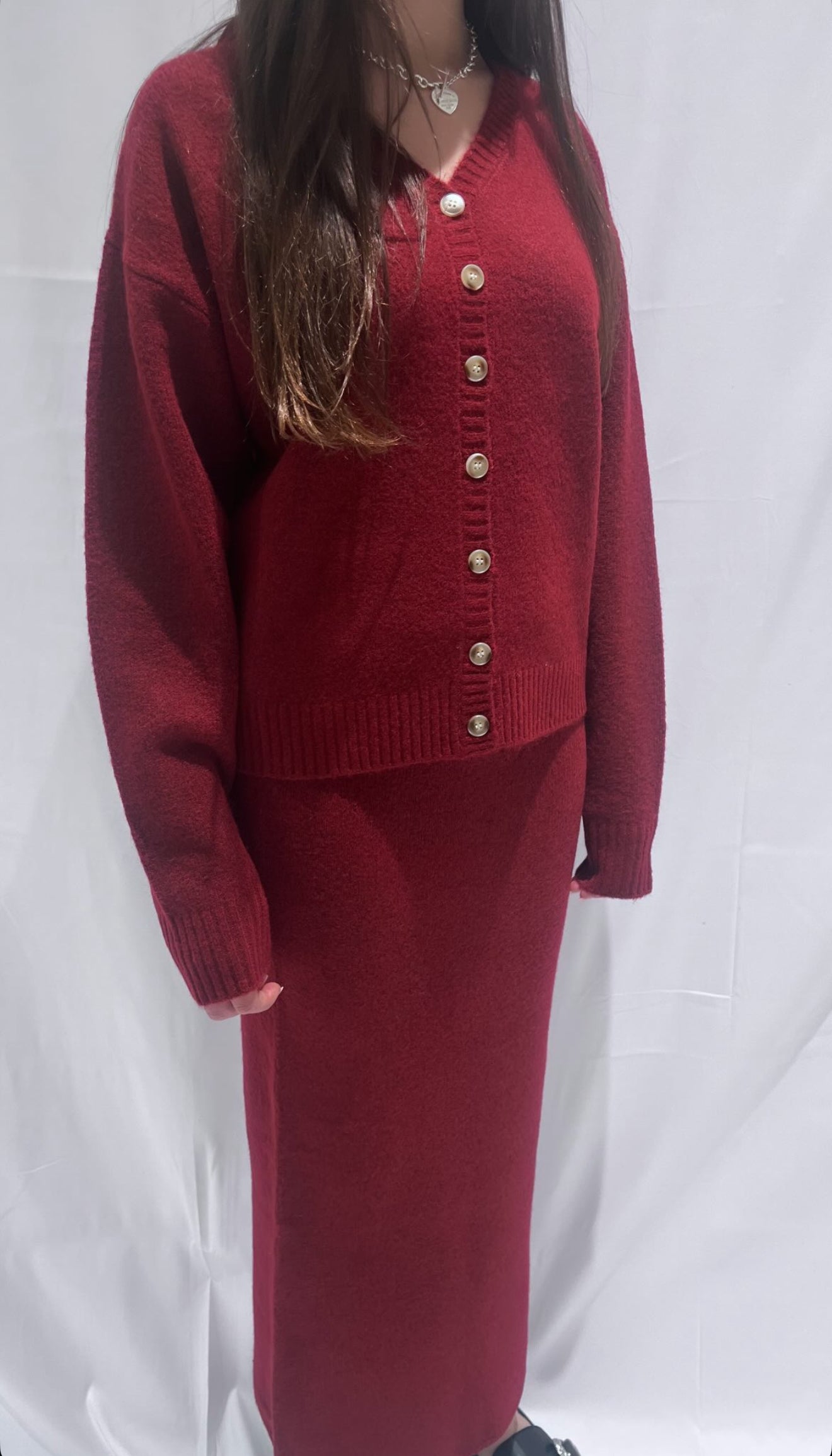 Cardigan knit set - size up ran small