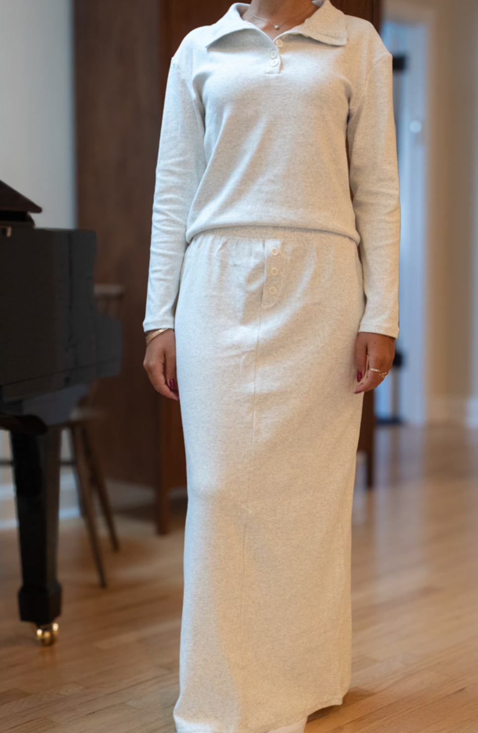 Heather grey 9 button set