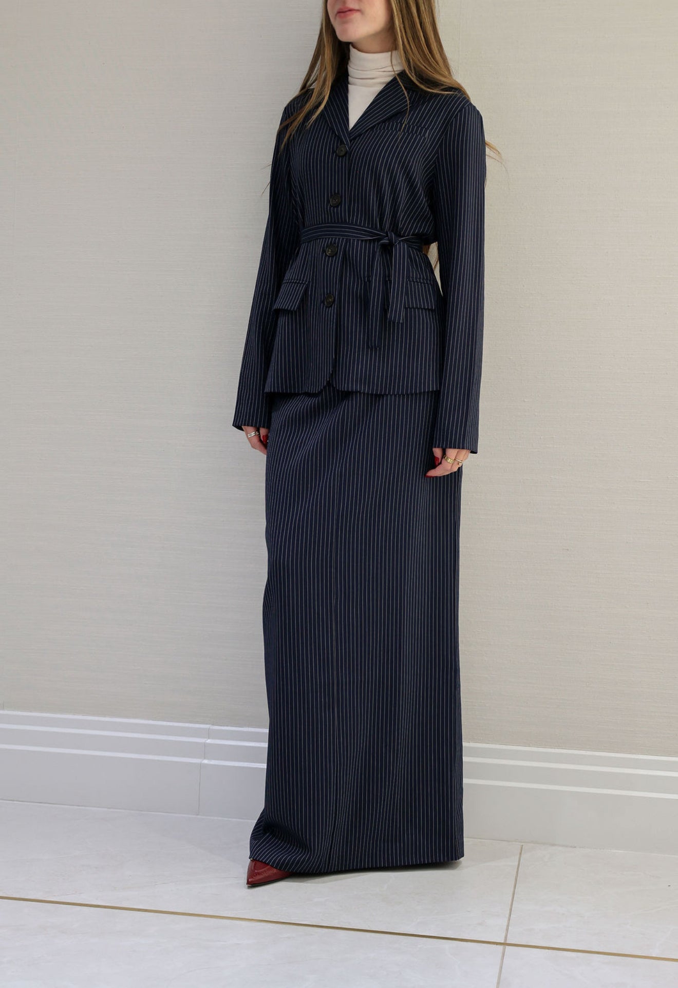 Pinstripe blazer set