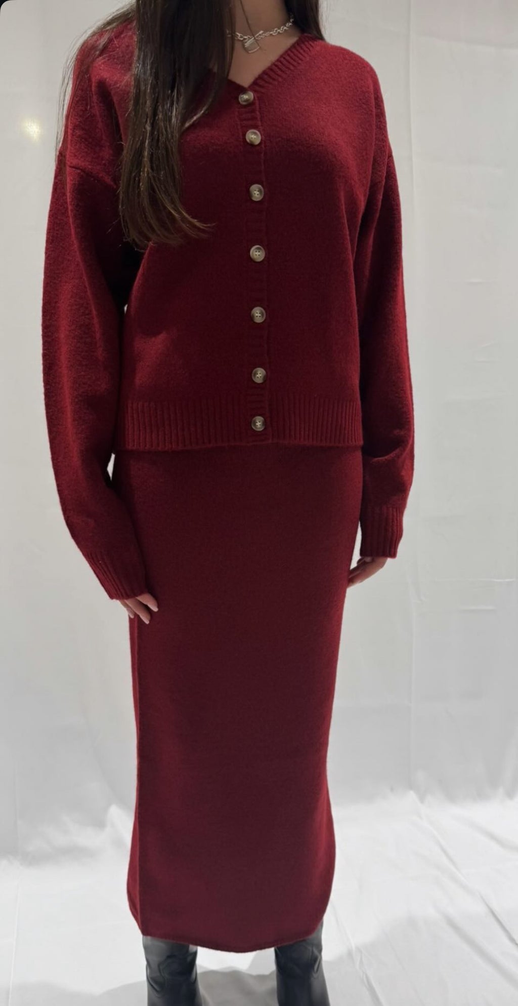 Cardigan knit set - size up ran small