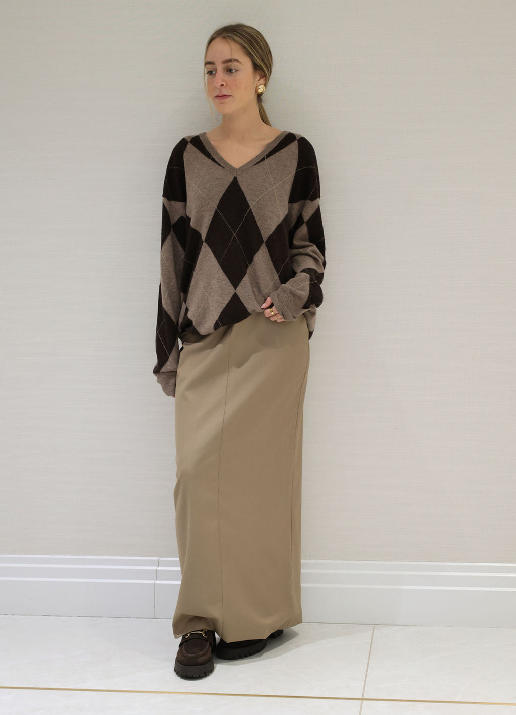 Maxi taupe skirt