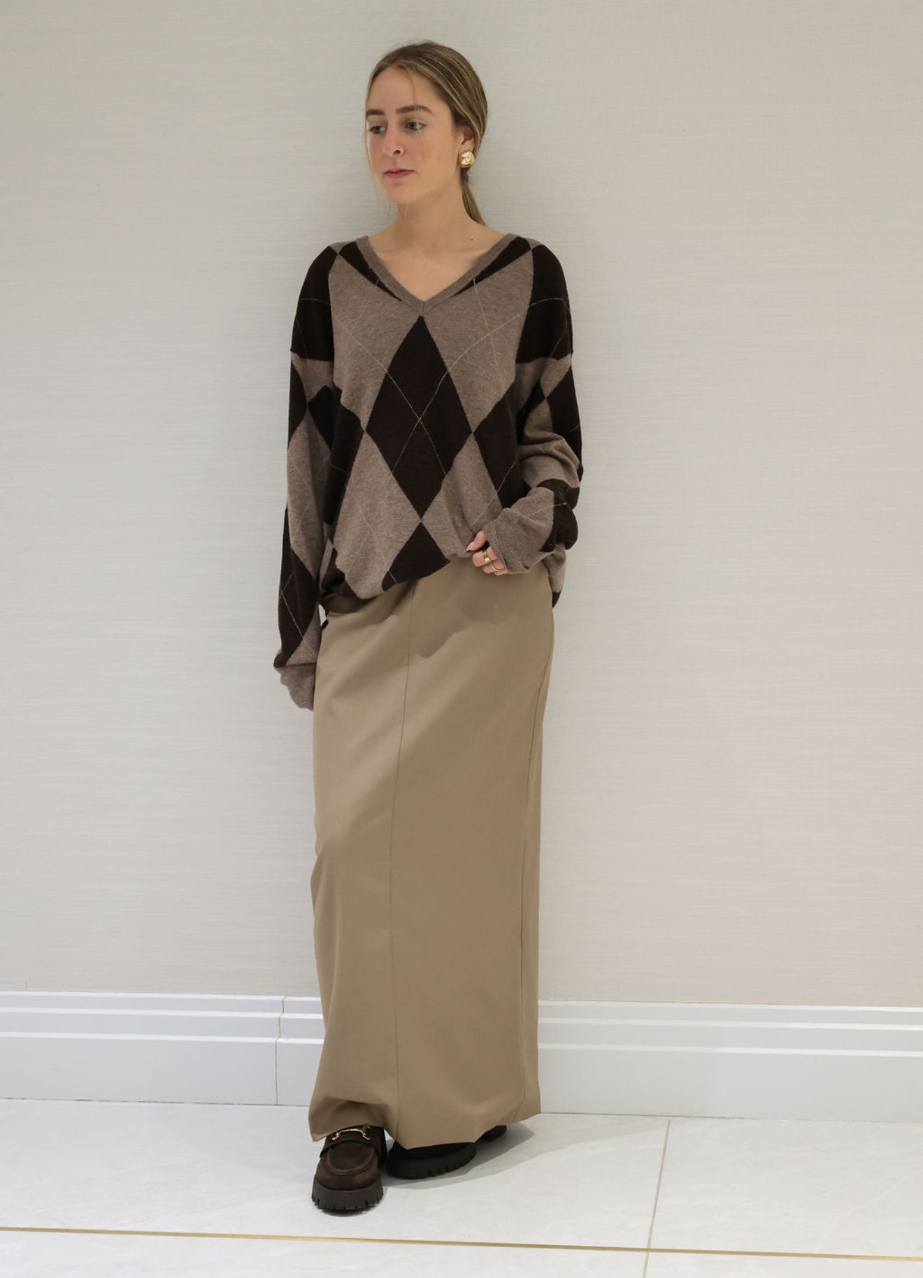 Maxi taupe skirt