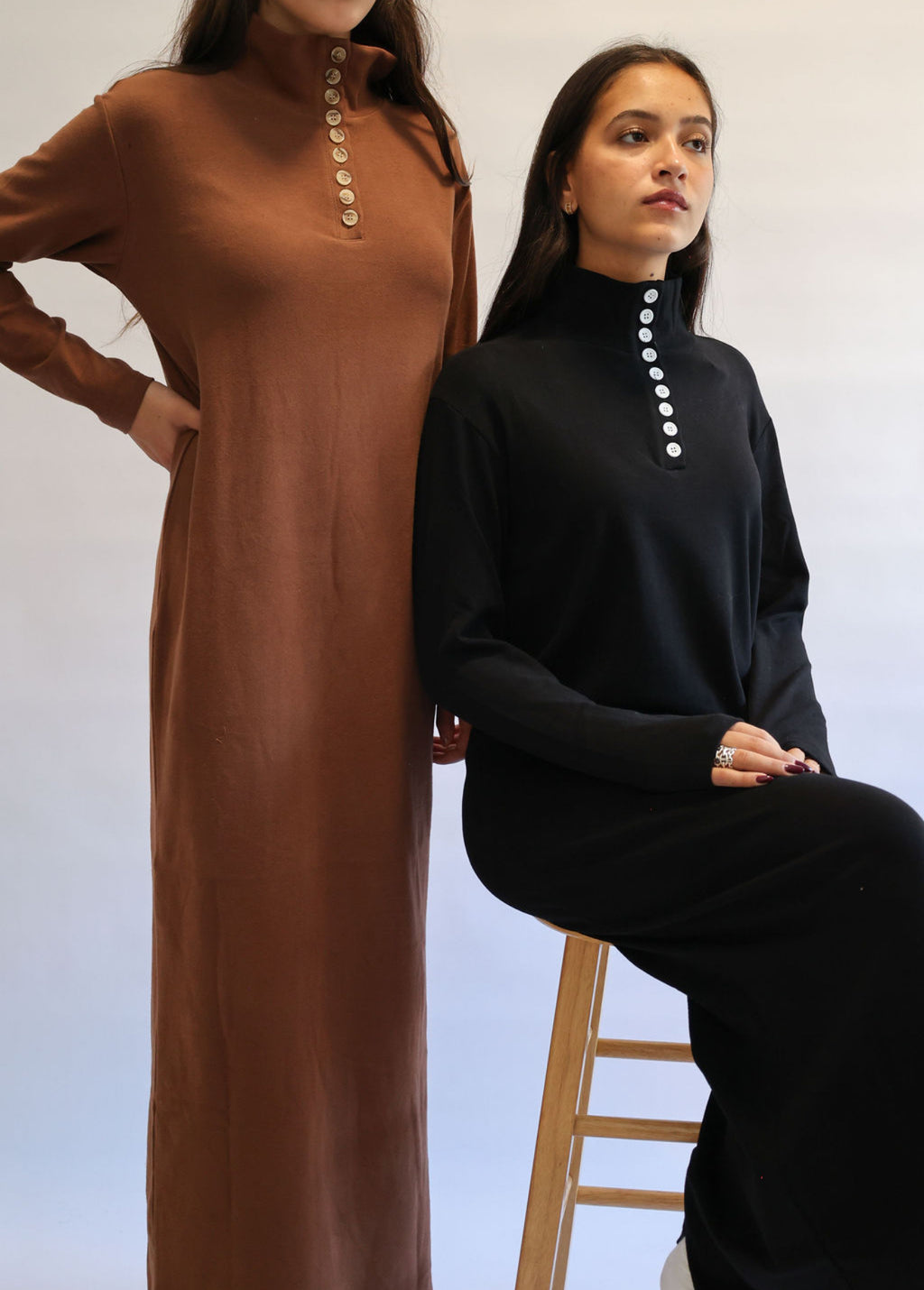 9 button brown maxi dress - do not size up dress is oversized