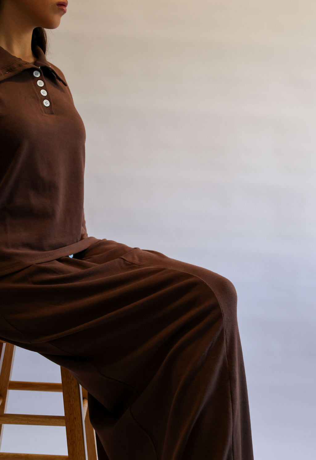 9 button brown cotton set