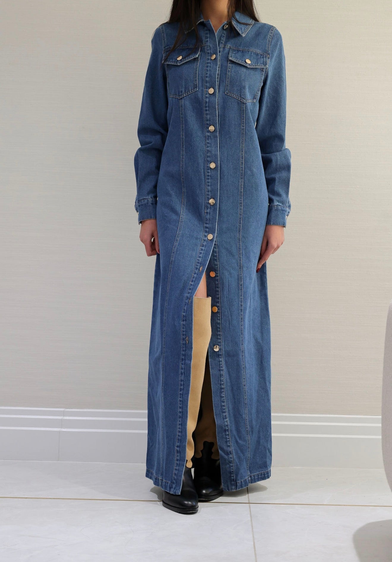 Maxi denim dress