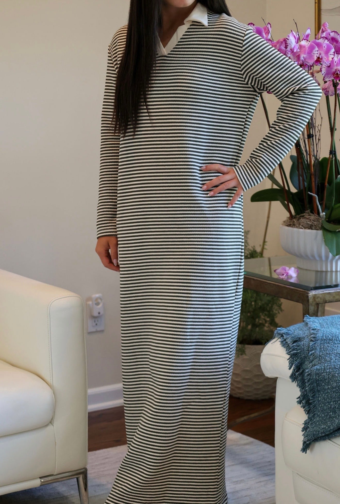 Waffle maxi dress